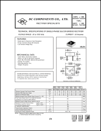 MB5005W datasheet: 50 mA single-phase silicon bridge rectifier MB5005W