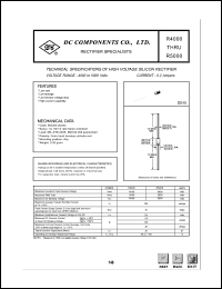 R4000 datasheet: 0.2 mA high voltage silicon rectifier R4000