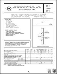 SF13 datasheet: 1.0 mA super fast rectifier SF13