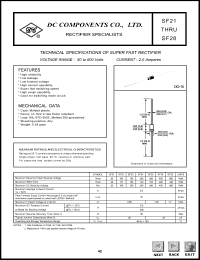 SF26 datasheet: 2.0 mA super fast rectifier SF26