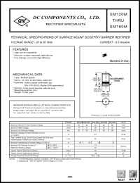 SM150M datasheet: 0.5 mA surface mount schottky barrier rectifier SM150M