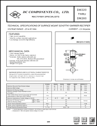 SM230 datasheet: 2.0 mA surface mount schottky barrier rectifier SM230