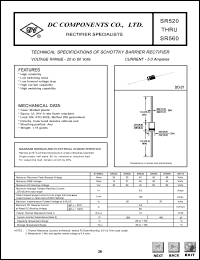 SR530 datasheet: 5.0 mA schottky barrier rectifier SR530