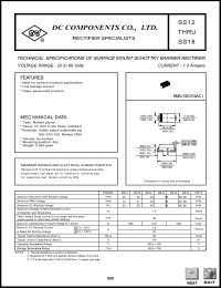 SS16 datasheet: 1.0 mA surface mount schottky barrier rectifier SS16