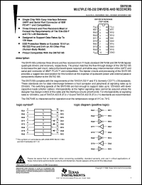 SN75185DW datasheet:  MULTIPLE RS-232 DRIVERS AND RECEIVERS SN75185DW