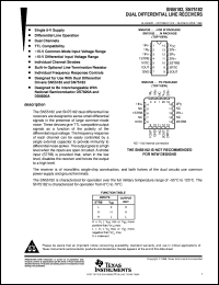 SN75182NS datasheet:  DUAL DIFFERENTIAL LINE RECEIVER SN75182NS