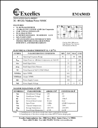 EMA501D datasheet: 36-40 GHz medium power MMIC EMA501D