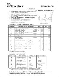 EFA018A-70 datasheet: 6-10V low distortion GaAs power FET EFA018A-70