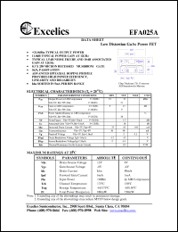 EFA025A datasheet: 6-12V low distortion GaAs power FET EFA025A