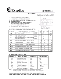 EFA025AL datasheet: 8-12V high gain GaAs power FET EFA025AL