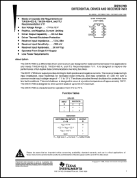 SN75179BDR datasheet:  DIFFERENTIAL DRIVER AND RECEIVER PAIR SN75179BDR