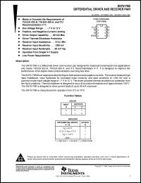 SN75179BP datasheet:  DIFFERENTIAL DRIVER AND RECEIVER PAIR SN75179BP