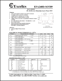 EFA240D-SOT89 datasheet: DC-4GHz, 7-12V low distortion GaAs power FET EFA240D-SOT89