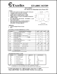 EFA480C-SOT89 datasheet: DC-4GHz, 7-12V low distortion GaAs power FET EFA480C-SOT89