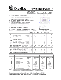 EPA060B datasheet: 8-12V high efficiency heterojunction power FET EPA060B