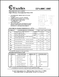 EPA480C-180F datasheet: 8-12V high efficiency heterojunction power FET EPA480C-180F
