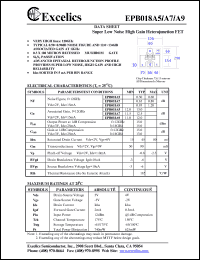 EPB018A9 datasheet: 4-5V high super low noise high gain heterojunction power FET EPB018A9