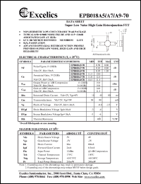 EPB018A9-70 datasheet: 4-5V high super low noise high gain heterojunction power FET EPB018A9-70