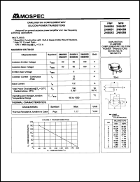 2N6050 datasheet: Darlington complementary silicon power transistor 2N6050