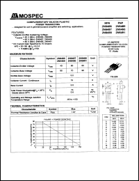 2N6490 datasheet: Complementary silicon plastic power transistor 2N6490