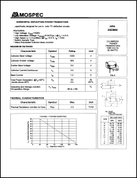 2SD868 datasheet: 2.5Ampere horizontal deflection power transistor 2SD868