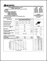 BD243C datasheet: 6Ampere complementary silicon plastic power transistor BD243C