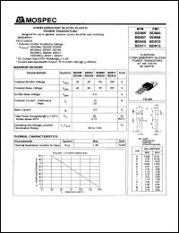 BD907 datasheet: 15Ampere complementary silicon plastic power transistor BD907