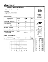 BU508 datasheet: 5Ampere horizontal deflection transistor BU508