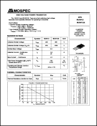 BUW12A datasheet: 8Ampere NPN high voltage power transistor BUW12A