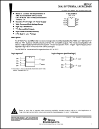 SN75157PSLE datasheet:  DUAL DIFFERENTIAL LINE RECEIVER SN75157PSLE