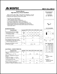 MH11 datasheet: 50V surface mount high efficiency power rectifier MH11