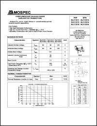 MJ11012 datasheet: 30A  complementary silicon power  darlington transistor MJ11012