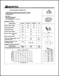 MJ15022 datasheet: 16A  silicon power  transistor MJ15022