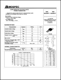 MJE2801T datasheet: 60V complementary silicon plastic power transistor MJE2801T