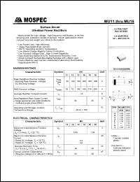 MU15 datasheet: 300V suface  mount schottky barrier rectifier MU15