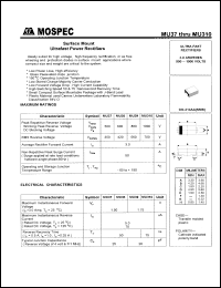 MU310 datasheet: 1000V surface  mount ultrafast power rectifier MU310