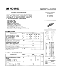 S20C40 datasheet: 40V schottky barrier rectifier S20C40