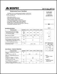 SF18 datasheet: 500V switchmode power rectifier SF18