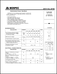 SF45 datasheet: 300V switchmode power rectifier SF45