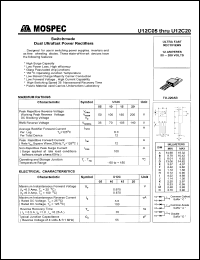 U12C20 datasheet: 200V switchmode dual ultrafast power rectifier U12C20