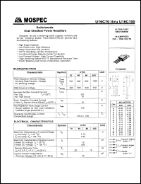 U16C100 datasheet: 1000V switchmode dual ultrafast power rectifier U16C100