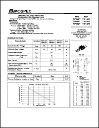 TIP147T datasheet: 100V 10A darlington coplementary silicon power transistor TIP147T