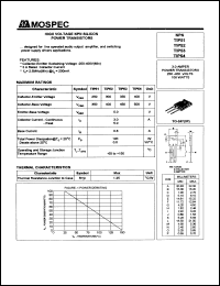 TIP53 datasheet: 350V 3A high voltage NPN silicon  power  transistor TIP53