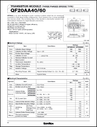 QF20AA40 datasheet: 400V Vceo, Darlington power transistor module with six transistors connected in three phase bridge configuration QF20AA40