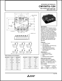 CM150TU-12H datasheet: 150 Amp IGBT module for high power switching use insulated type CM150TU-12H