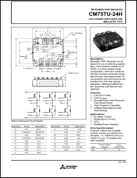 CM75TU-24H datasheet: 75 Amp IGBT module for high power switching use insulated type CM75TU-24H