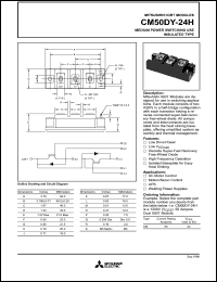 CM50DY-24H datasheet: 50 Amp IGBT module for high power switching use insulated type CM50DY-24H