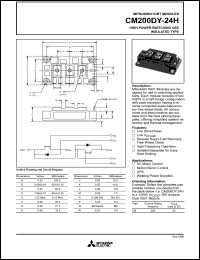 CM200DY-24H datasheet: 200 Amp IGBT module for high power switching use insulated type CM200DY-24H