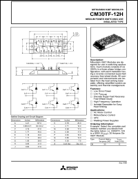 CM30TF-12H datasheet: 30 Amp IGBT module for high power switching use insulated type CM30TF-12H
