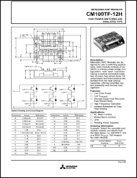 CM100TF-12H datasheet: 100 Amp IGBT module for high power switching use insulated type CM100TF-12H